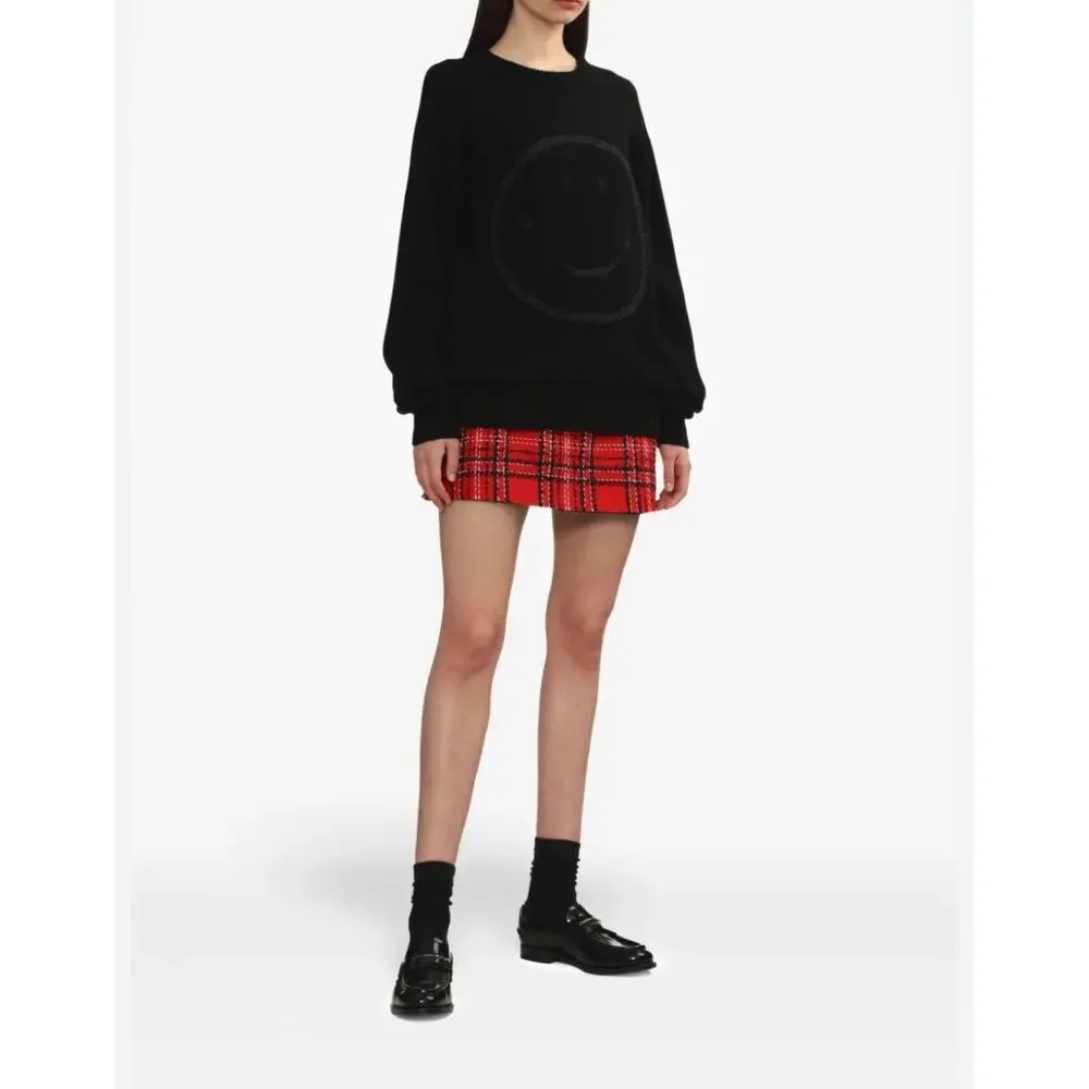 Joshua Sanders Women's Black Smile Knit Outline Sweater Size M NWT